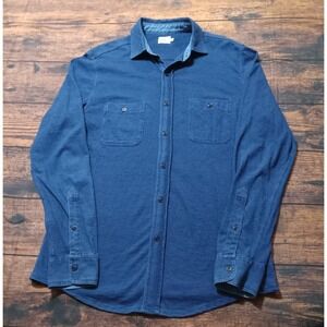 Faherty Men's Long Sleeve Button Up Stretch Shirt Men's Medium Blue